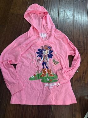 Mi Pink Hooded Girls' Graphic Cowgirl Top austin Tex